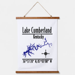 Lake Cumberland Kentucky Shoreline Coordinates Hanging Tapestry