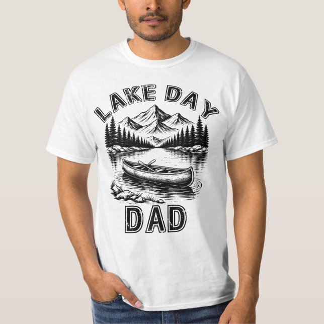 Lake Day Dad, Camping Adventure T-Shirt (Front)