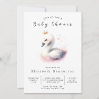 Lake Digital Swan Baby Shower