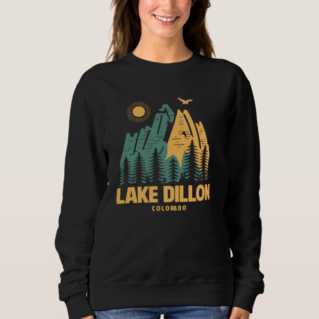 Lake Dillon Mountains Colorado Hiking Outdoors Vin Sweatshirt (Front)