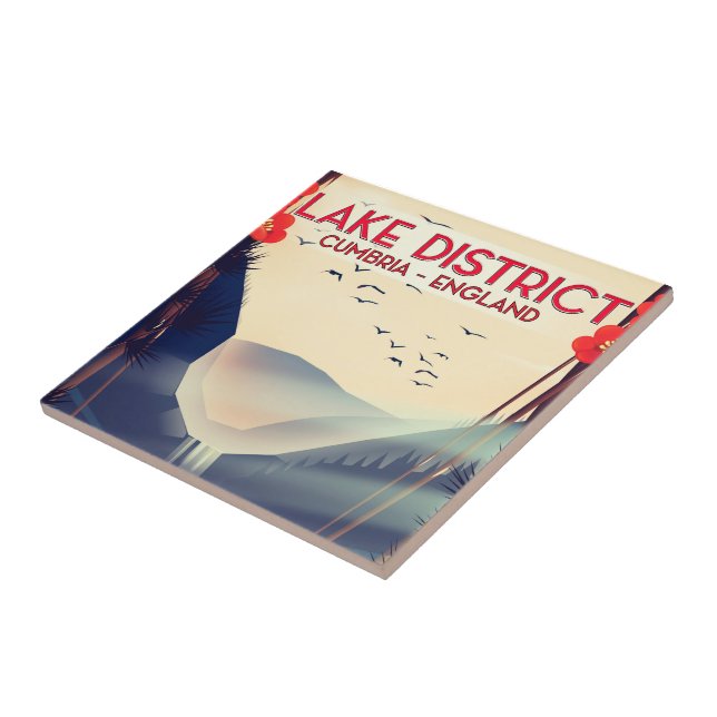 Lake District Cumbria Vacation poster Ceramic Tile (Side)
