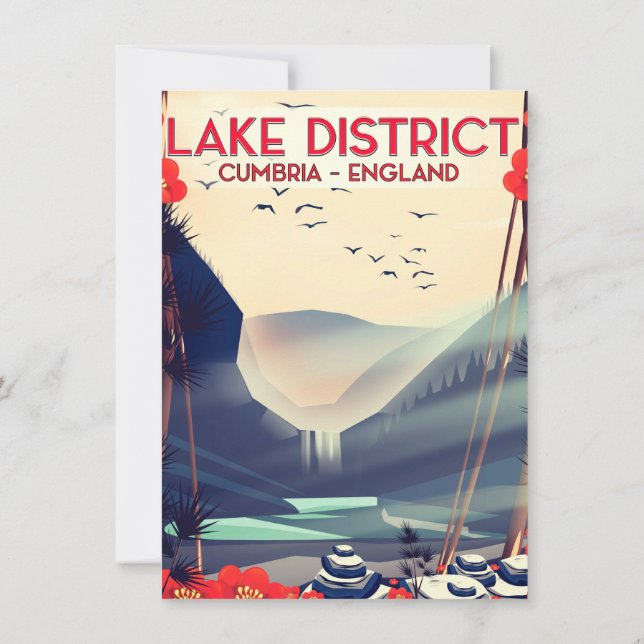 Lake District Cumbria Vacation poster Invitation (Back)