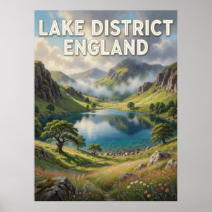 Lake District England Mountain Lake Poster