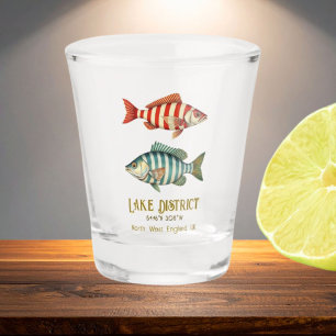 Lake District England UK nautical fish Shot Glass