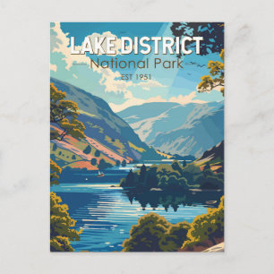 Lake District National Park England Travel Art Postcard