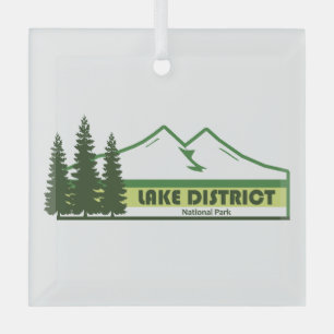 Lake District National Park Green Stripes Glass Tree Decoration