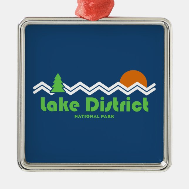 Lake District National Park Retro Metal Ornament (Front)