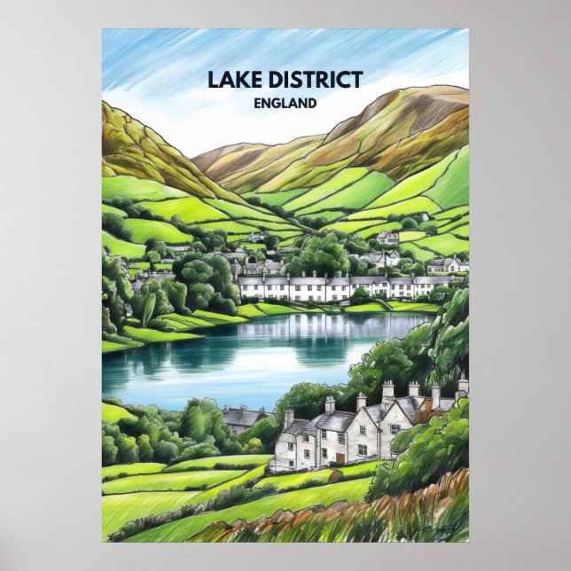 Lake District Sketch Poster (Front)