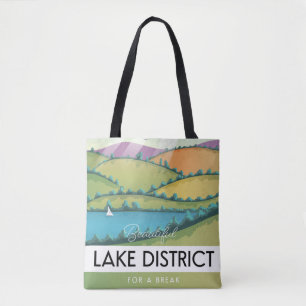 Lake District travel poster. Giant Coffee Mug Tote Bag