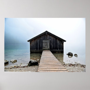 Lake Dock Boathouse Poster