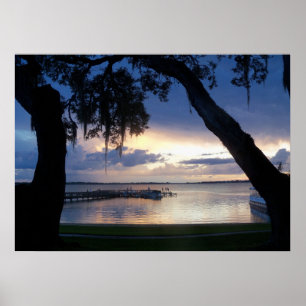 Lake Dora Florida Sunset at night poster photo art