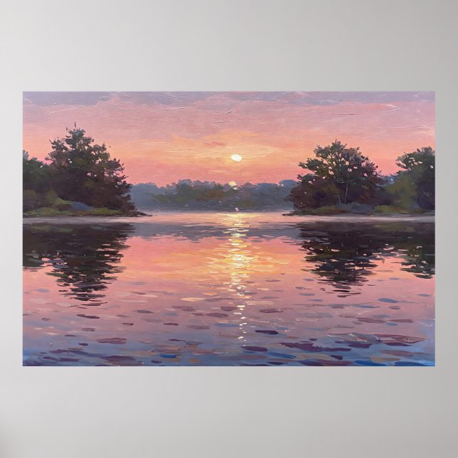 Lake During Dusk Poster (Front)