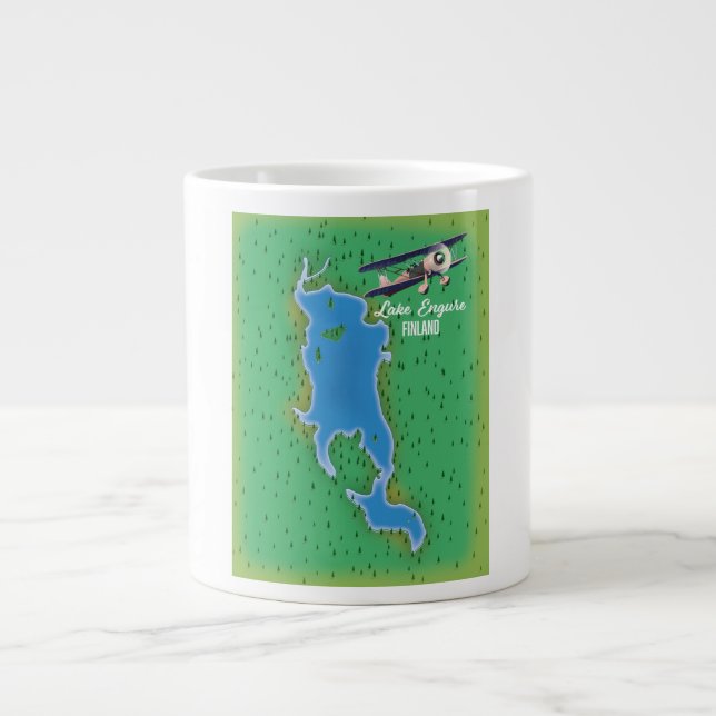 Lake Engure Finland map Large Coffee Mug (Front)