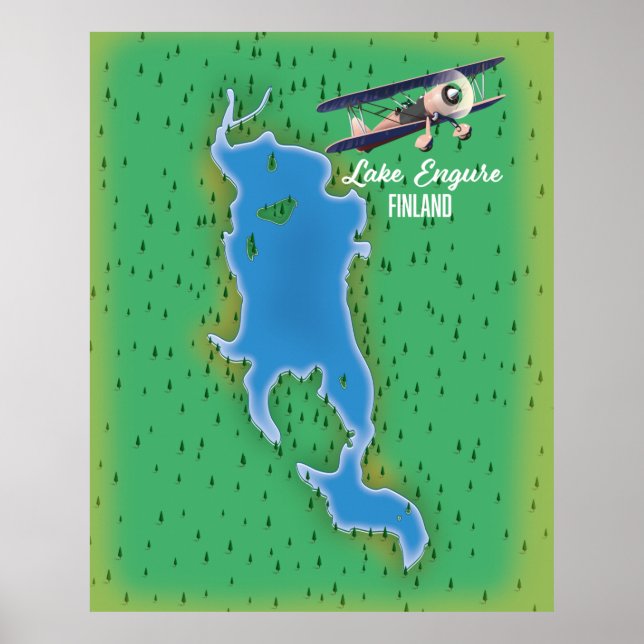 Lake Engure Finland map Poster (Front)