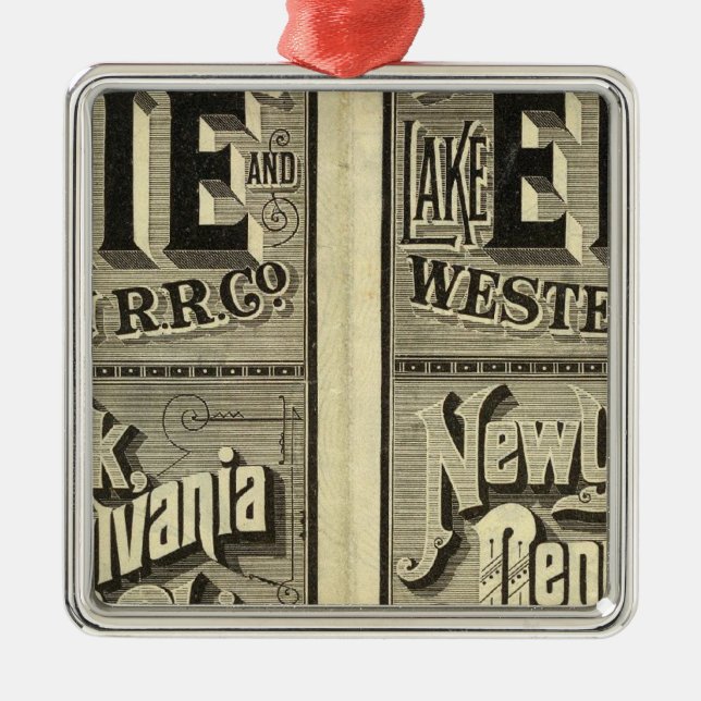 Lake Erie and Western Railroad Metal Ornament (Front)