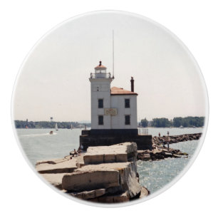 Lake Erie Lighthouse Ceramic Knob