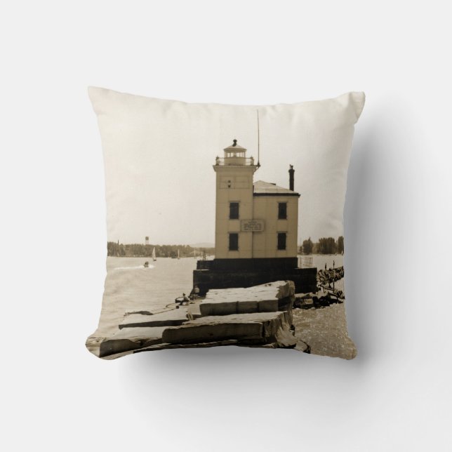Lake Erie Lighthouse Cushion (Front)