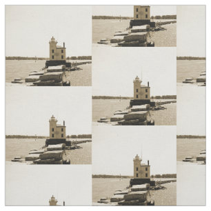 Lake Erie Lighthouse Fabric