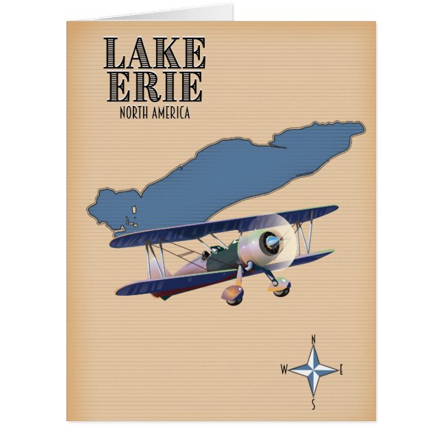 Lake Erie North America map (Front)