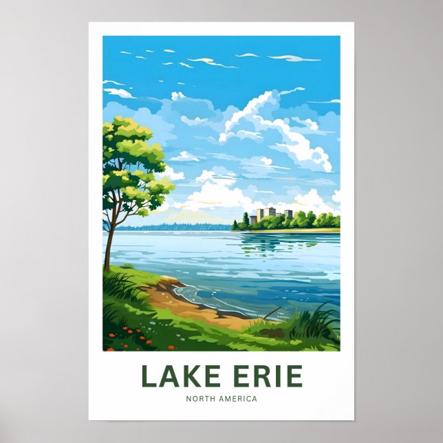 Lake Erie North America Travel Print (Front)