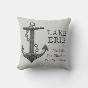 Lake Erie Patriotic American flag anchor pirate  Cushion