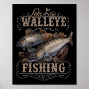 Lake Erie Walleye Fishing Fisherman Poster