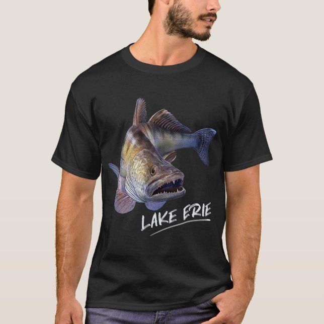 Lake Erie Walleye Fishing Fisherman T-Shirt (Front)