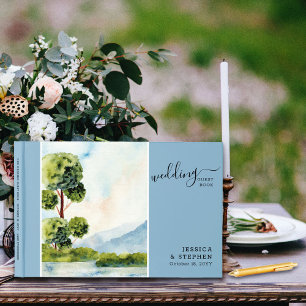 Lake Evergreen Watercolor Destination Wedding  Guest Book