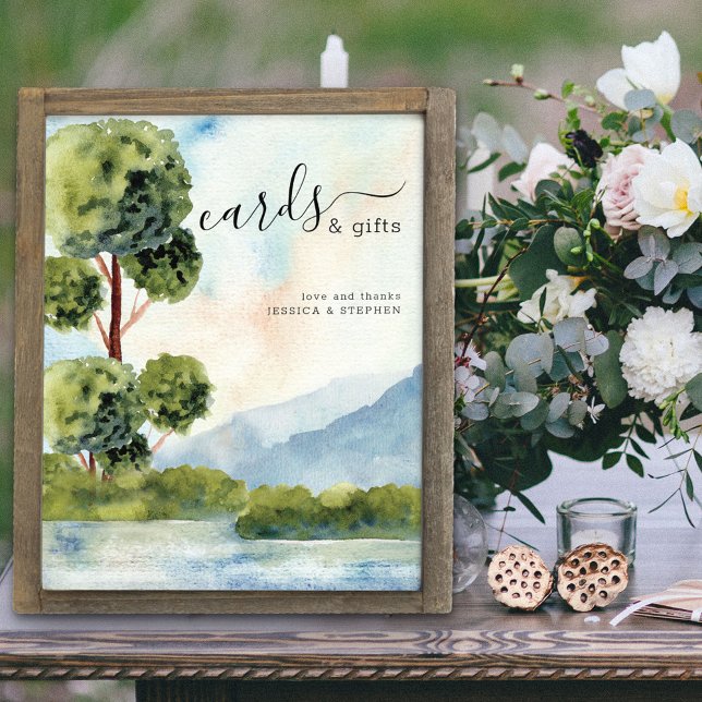 Lake Evergreen Watercolor Wedding Cards & Gifts Poster (Creator Uploaded)