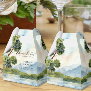Lake Evergreen Watercolor Wedding Thank You Favour Box
