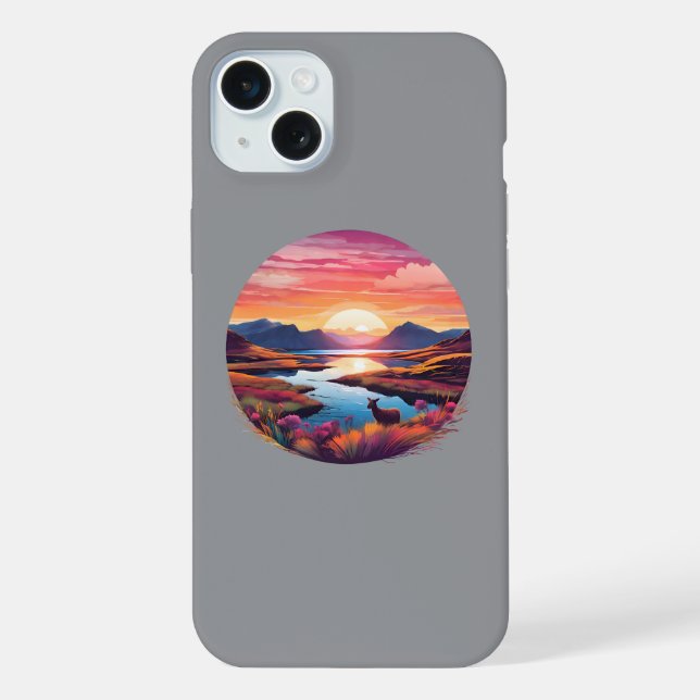 Lake Ewe Sunset In Scotland iPhone Case (Back)