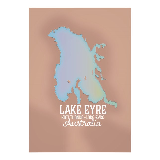 Lake Eyre Australia map poster (Front)