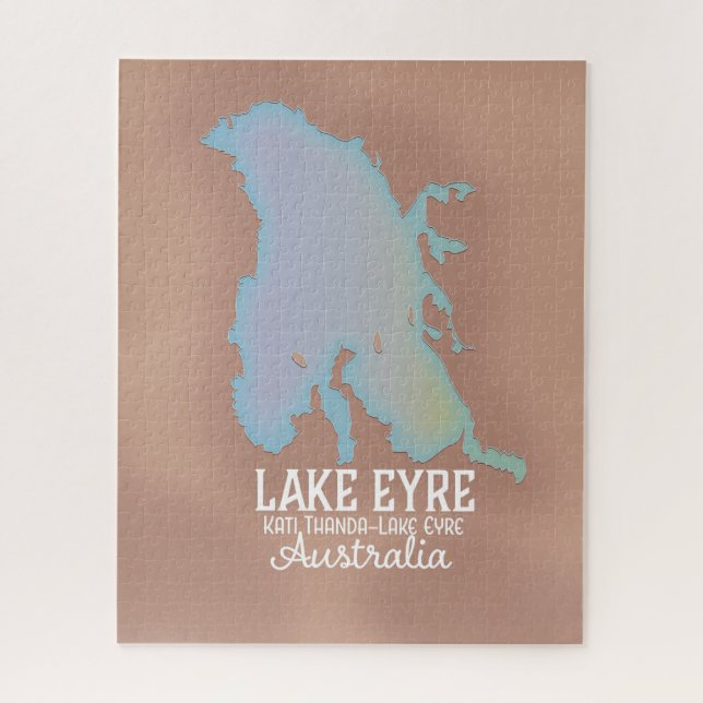 Lake Eyre Australia map poster Jigsaw Puzzle (Vertical)