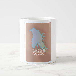 Lake Eyre Australia map poster Large Coffee Mug