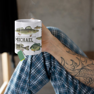 Lake Fish Up North Cute Fisherman Personalised Coffee Mug