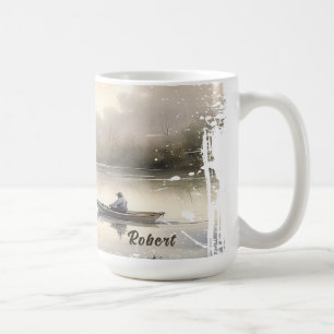 Lake Fishing Distressed  Coffee Mug