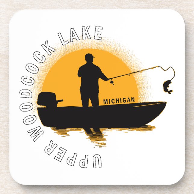  Lake Fishing Michigan Coaster (Front)