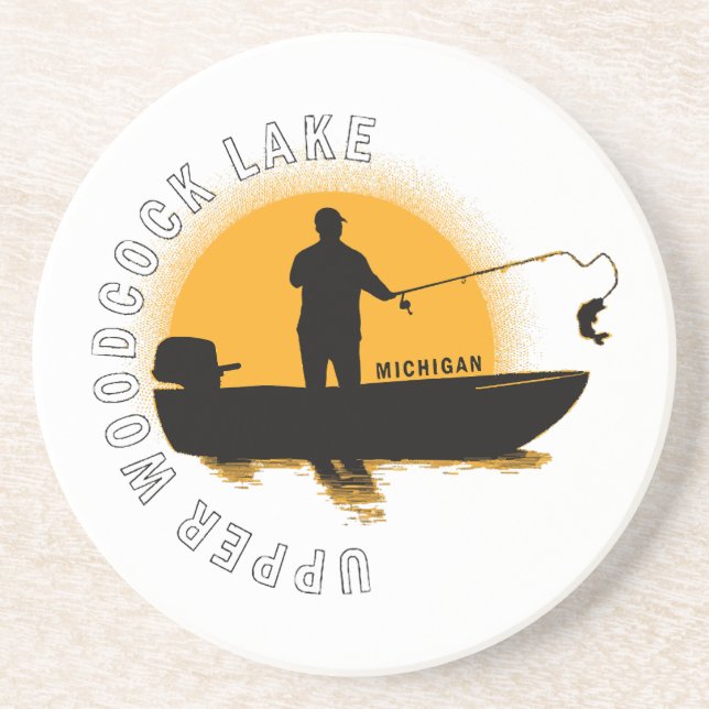  Lake Fishing Michigan Coaster (Front)