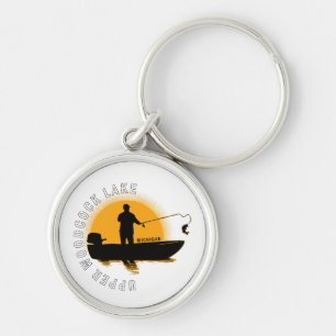 Lake Fishing Michigan Key Ring