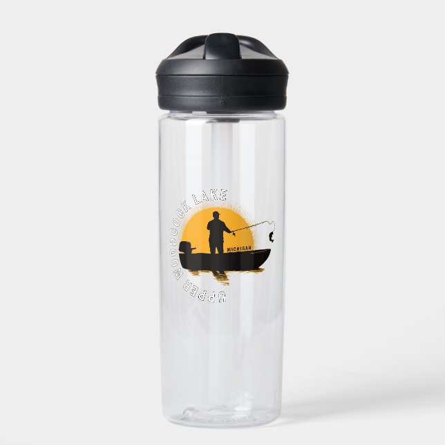  Lake Fishing Michigan Water Bottle (Front)