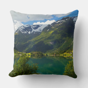 Lake Floen scenic, Norway Cushion