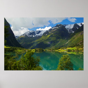 Lake Floen scenic, Norway Poster