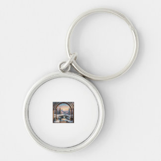 Lake forest pine snow key ring