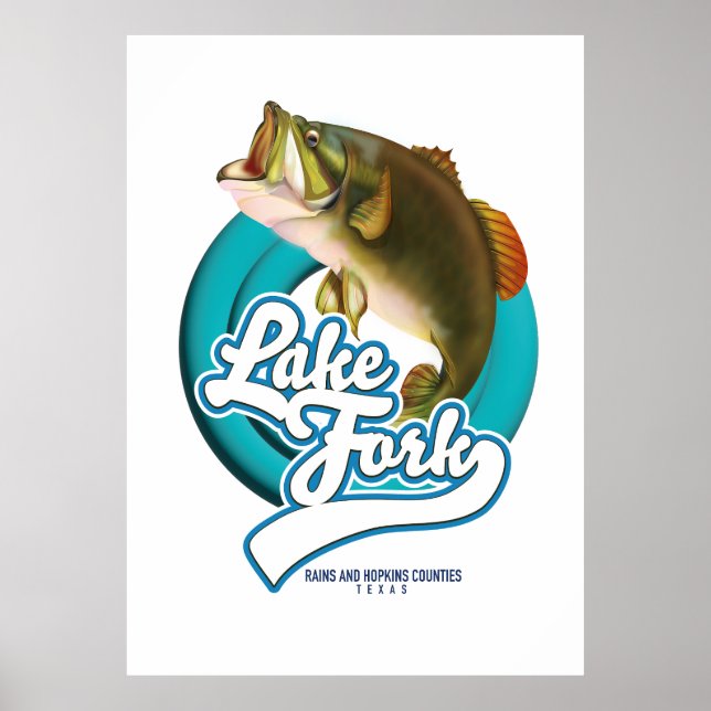 Lake Fork Texas Fishing logo. Poster (Front)