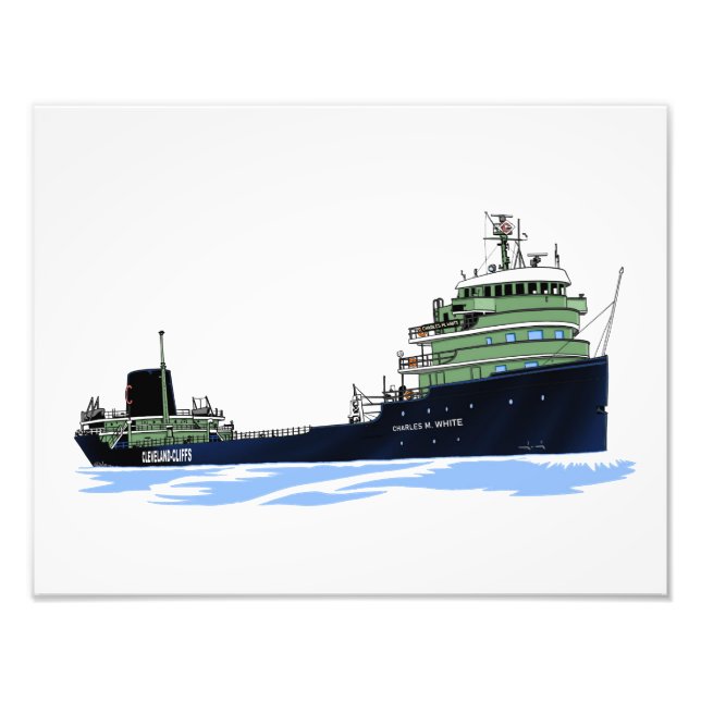 Lake freighter Charles White Cliffs colours Photo Print (Front)