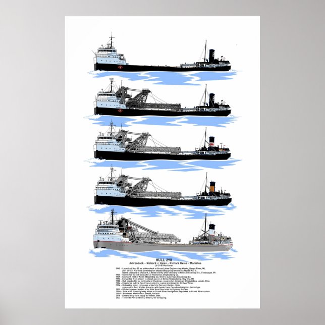 Lake Freighter Manistee history Poster (Front)