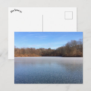 lake frozen like stars postcard