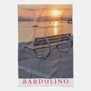Lake Garda Bardolino sunset tea towel