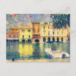 Lake Garda Boat Dock Painting Postcard