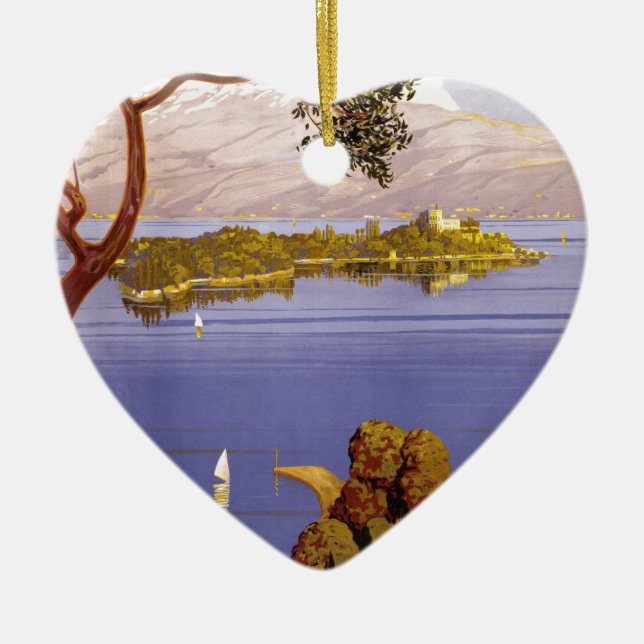 Lake Garda Ceramic Tree Decoration (Front)